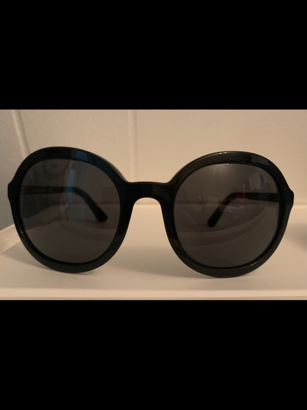 Prada Round Black Women's Sunglasses - Picture 1 of 9